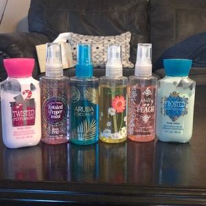 4 travel size perfume & 2 travel size lotion